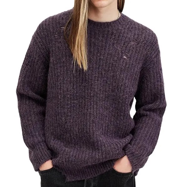 Allsaints Slane Crewneck Sweater In Cosmic Purple Size L